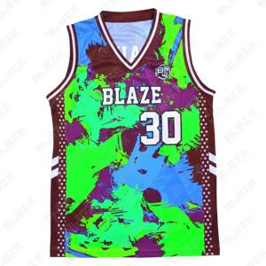Blaze Fight Wear uniforme de baloncesto Unisex adulto verano baloncesto pantalones cortos de alta calidad compatible personalizado transpirable Jersey conjunto - Product Image 6
