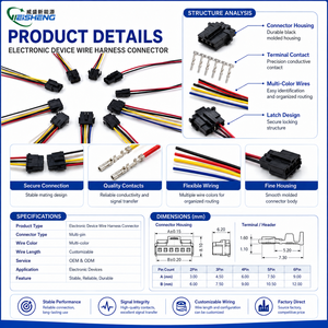 2.54mm JST tipi 2/3/4/5 Pinli Konnektör Kablo Demeti, Elektronikler için Renk Kodlu Tellerle - Product Image 3