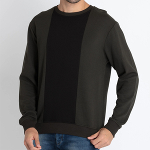 Sweat-shirt à col rond pour homme, couleur unie, coupe classique, tissu tricoté, vêtement décontracté - Product Image 4