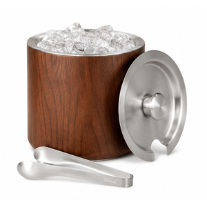 Seau à glace en bois avec doublure en acier inoxydable, double paroi isolée, pour bière, vin, bar, refroidisseur de boissons - Product Image 3