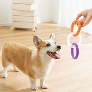 Juguete Masticable para Perros de 3 Anillos de TPR, Ecológico, Duradero, No Tóxico, Interactivo, para Limpiar los Dientes - Product Image 4