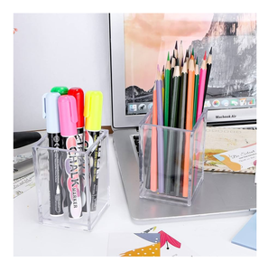 Porte-stylo en acrylique transparent, étui à crayons, porte-rouge à lèvres, organiseur de papeterie pour accessoires de bureau - Product Image 3