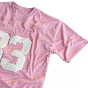 Maillot de sport personnalisé pour femme, coupe courte et oversize, style football américain, t-shirt en maille ample à col en V, t-shirts unisexes en maille, streetwear personnalisé - Product Image 4