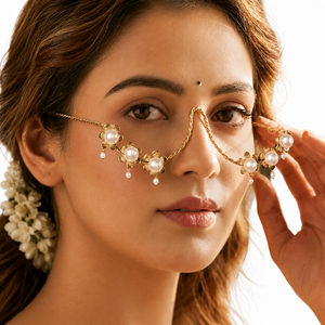 Lunettes de soleil de luxe faites à la main plaquées or massif pour femme, idéales pour mariage |   Chaîne de maintien légère et élégante pour lunettes de soleil |   Vente en gros OEM - Product Image 3