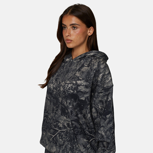 Sudadera con Capucha Extra Grande para Mujer, Estampado de Camuflaje, Corte Regular, Manga Larga, Tejido de Poliéster, Ropa Casual de Otoño - Product Image 4