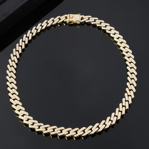 Cadena Cubana de Plata 925 Más Vendida con Brillantes Piedras de Diamante para Hombre, Joyería de Lujo Estilo Hip Hop Disponible para la Venta - Product Image 3