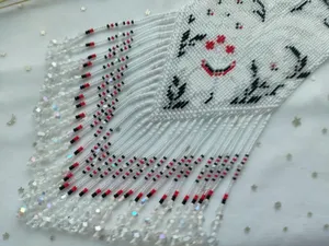 TRENDING DESIGN BOHO White <b>Beaded</b> Gerdan Necklace - Handmade Ukrainian Jewelry.FOR PARTY,CHRISTMAS , Anniversary, Wedding - Product Image 5