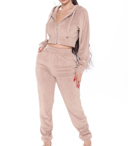 Ensemble survêtement streetwear surdimensionné en velours de haute qualité, 100 % coton, avec pantalon de jogging et sweat à capuche vierges, personnalisable, pour fabricants - Product Image 5