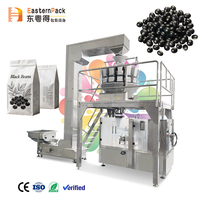 Machine d'emballage automatique à impulsions pour haricots noirs et céréales, avec peseuse multi-têtes, ensacheuse Doypack pour sachets préformés, étiqueteuse et production de feuilles d'emballage