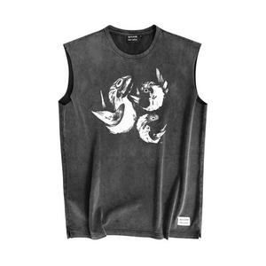 T-shirt sans manches personnalisé en gros pour hommes, motif galaxie, effet scintillant argenté, débardeur musculaire, fabricant OEM sur mesure - Product Image 1