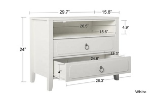 Luxury Wood Bedside <b>Table</b> With Dual Drawers Elegant Handles Spacious Storage Modern Design Perfect For Bedroom Decor - Product Image 5
