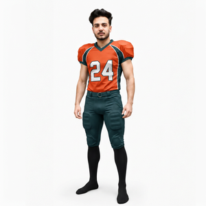 Camiseta de Fútbol Americano para Hombre, Sublimada, Cuello en V, Manga Corta, Malla Transpirable, 420 g/m², Corte Atlético, Números de Equipo - Product Image 1