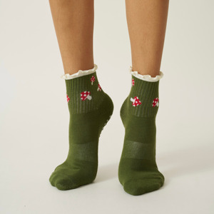 <b>Custom</b> Logo Ruffle Crew <b>Grip</b> Yoga <b>Socks</b> Knitted Cotton Pilates Non Slip Practice <b>Socks</b> - Product Image 2