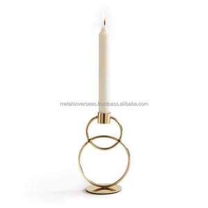 แหวนตั้งเทียนโลหะหรูหราทันสมัยสำหรับตกแต่งบ้านและใช้งานคริสต์มาส - Product Image 1