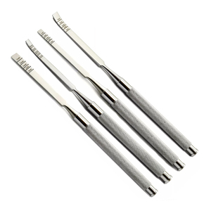 High Quality Stainless Steel Manual <b>Set</b> 4 Dental Bone <b>Chisels</b> Straight-Curved Surgical Ridge Bone Splitting Extraction - Product Image 2