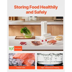 Sacs de conservation sous vide personnalisables, 3 rouleaux, 11 po x 20 pi et 8 po x 20 pi, sans BPA, qualité alimentaire, sacs de congélation pour repas - Product Image 2