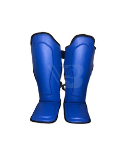 Custom Logo Professional Protection Muay Thai <b>Shin</b> <b>Guards</b> Kids Adults Elasticated Breathable <b>MMA</b> Boxing Grappling PU Leather - Product Image 2