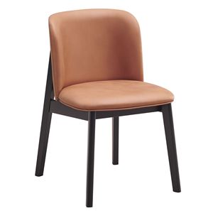 Camel Polish and Black Padded <b>Dining</b> Side <b>Chair</b> Set of 2 - Product Image 1