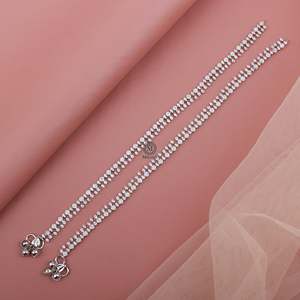 Jivika 18K Gold Plated Stainless Steel CZ Designer Anklet - Product Image 1