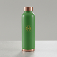 Zarif Modern 950ml El Yapımı Saf Bakır Su Şişesi |   BPA İçermeyen Çevre Dostu Hafif Sızdırmaz Metal İçecek Kabı Ev Ofis