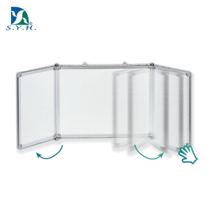 <b>Wall</b>-Mounted Multi-Panel Folding Writing Board with Aluminum Frame and Custom Green Surface - Product Image 5