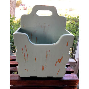 Custom Rustic Wood <b>Table</b> Organizer Antique Finished Garden Plant Tool <b>Caddy</b> Farmhouse Countertop Cutlery Condiment Storage Box - Product Image 4