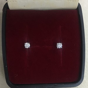 Brilliant Cut Natural Diamond Solitaire <b>Stud</b> <b>Earrings</b> Womens 0.20 Cttw 925 Sterling <b>Silver</b> Rhodium Plated Prong Set 2.5mm Trendy - Product Image 2