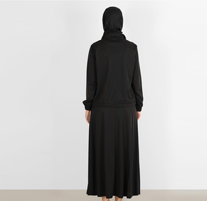 New Design Black Color Two Piece <b>Modest</b> Black Sweatsuits Tracksuits Breathable Females Muslim Islamic Stylish Hoodie Track Suits - Product Image 4