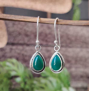 ทำด้วยมือ925พลอยเงินสเตอร์ลิงต่างหูตะขอ1คู่ ~ เครื่องประดับทำด้วยมือ ~ ต่างหูรูปลูกแพร์~ ของขวัญสำหรับคริสต์มาส - Product Image 3