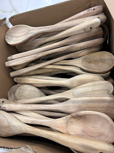 Hand Carved Wooden Spoons Natural Finish Rustic Style Bulk Order Factory Direct Supply - Product Image 6