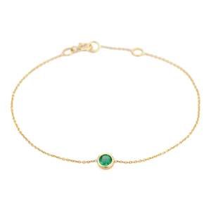 14K Green Emerald Chain Bracelet for Women-Trendy <b>Solid</b> White <b>Gold</b> Style - Product Image 6
