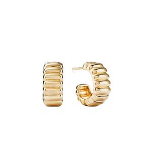 Aretes de Aro Gruesos Charlotte Chapados en Oro Sólido de 14K Hechos a Mano al por Mayor para Mujer - Product Image 1