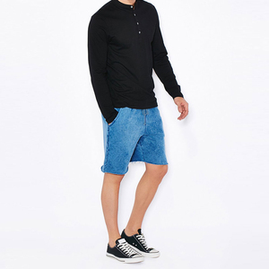 Shorts pour hommes en coton doux de haute qualité, légers, avec logo personnalisé, effet délavé, design tendance, shorts de sport d'été, shorts délavés - Product Image 4