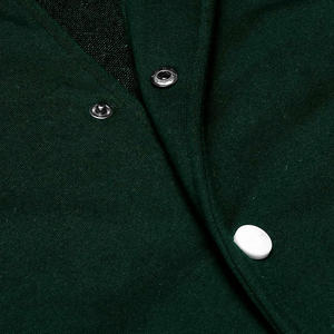 <b>Men's</b> Green <b>White</b> Varsity <b>Jacket</b> Fleece Casual College Style Turn-down Collar Regular Fit Autumn Wear - Product Image 6