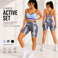 Shorts de yoga taille haute sans couture à compression pour femme - Effet push-up, imprimé tie-dye, pour la gym et le fitness