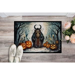 Krampus Christmas Demon Spooky Halloween Felpudo Antideslizante Lavable Low Pile Interior/Exterior Felpudo para Puerta Delantera 24H X 36W - Product Image 2