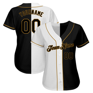 Maillot de baseball personnalisé bicolore 100% polyester, nom de l'équipe, numéro du joueur, manches courtes, fermeture à pression, col de baseball, softball - Product Image 2