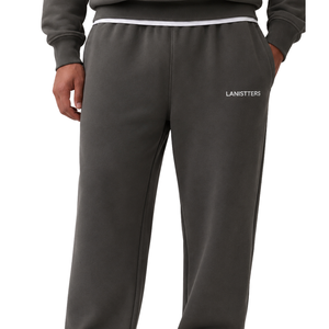 <b>Men</b>’s Fleece Sweatpants Relaxed Fit Straight Leg Casual <b>Trousers</b> Elastic Waist Side Pockets Soft Heavyweight <b>Lounge</b> Pants - Product Image 3