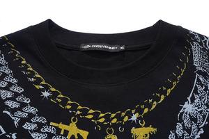 T-shirt Homme Noir Graphique en Coton Lourd Surdimensionné Style Hip Hop avec Collier Imprimé Numérique DTG – Vente en Gros - Product Image 4