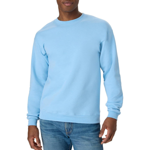 Sweat-shirt à col rond pour homme, bleu royal, coupe ample, couleur unie, décontracté, en coton tricoté, pour le printemps, broderie numérique - Product Image 3