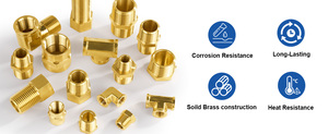 Juego de accesorios para tuberías de latón, conectores de plomería roscados NPT, cabezal hexagonal, resistente a la corrosión para sistemas de suministro de agua - Product Image 6