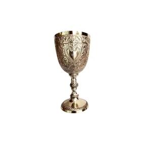 Coupe de Kiddush en laiton Elijah Prophet, gobelet à vin de bénédiction juive israélien avec des bénédictions gravées, durable et vintage - Product Image 6