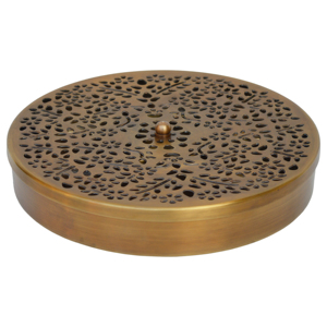 BRASS MASALA CONTAINER INNER CUP 7NOS WITH 1SPOON HERBS and SPICE <b>TOOLS</b> GOLDEN COLOR WITH <b>ENGRAVED</b> DESIGN - Product Image 5
