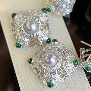 Pendientes de Perlas de Agua Dulce Rectangulares Vintage de 11-12 mm, Elegantes, de Plata S925 para Mujer - Product Image 2