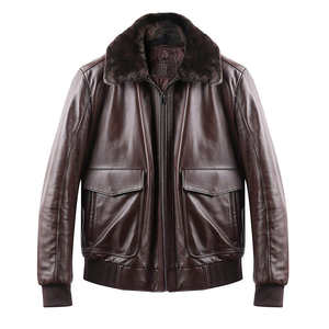 เสื้อแจ็คเก็ตหนังวัวแท้สำหรับผู้ชาย ปรับแต่งด้านหน้าได้ เนื้อนุ่ม พรีเมียม สวมใส่สบาย เสื้อนอกลำลองสำหรับฤดูหนาว อุ่น แขนยาว แห้งเร็ว ระบายอากาศได้ดี - Product Image 1
