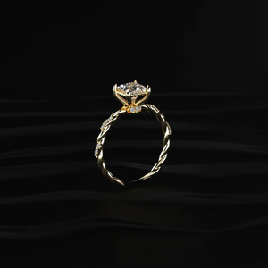 1.1CT Princess Cut Diamond Twisted Pave Band Engagement <b>Ring</b> Classic Diamond <b>Rings</b> Lab Grown Fine Jewelry From <b>Indian</b> Supplier - Product Image 5