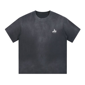 Camiseta de Talla Grande para Hombre con Lavado Ácido, Diseño de Logotipo Personalizado, 100% Algodón, Camiseta Lisa con Lavado Ácido a Precio de Mayoreo - Product Image 1