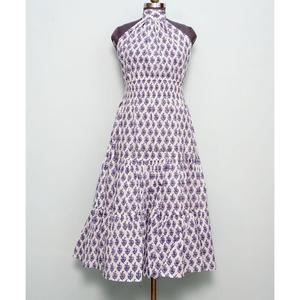 เดรสยาวปานกลางพิมพ์ลายดอกไม้หลากสี แขนยาว ผ้าฝ้าย แฟชั่นสำหรับงานปาร์ตี้ สไตล์ตะวันตก ชุดเดรสชิ้นเดียวสำหรับผู้หญิง - Product Image 1