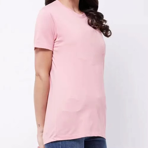 เสื้อคอกลมทรงสลิมฟิตสีชมพูอ่อนระบายอากาศได้ดีเสื้อคอตตอนสีชมพูออกแบบได้ตามต้องการเสื้อผ้าแนวสตรีทลำลองสำหรับฤดูร้อน - Product Image 6
