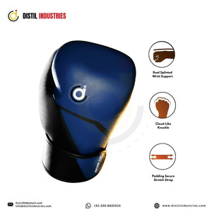 Premium Quality Leather Boxing Gloves with Adjustable Wrist <b>Strap</b> Customizable Logo and Color for Training - Product Image 3